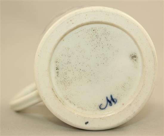 A Worcester Three Ladies pattern coffee can, c.1780, 6.1cm